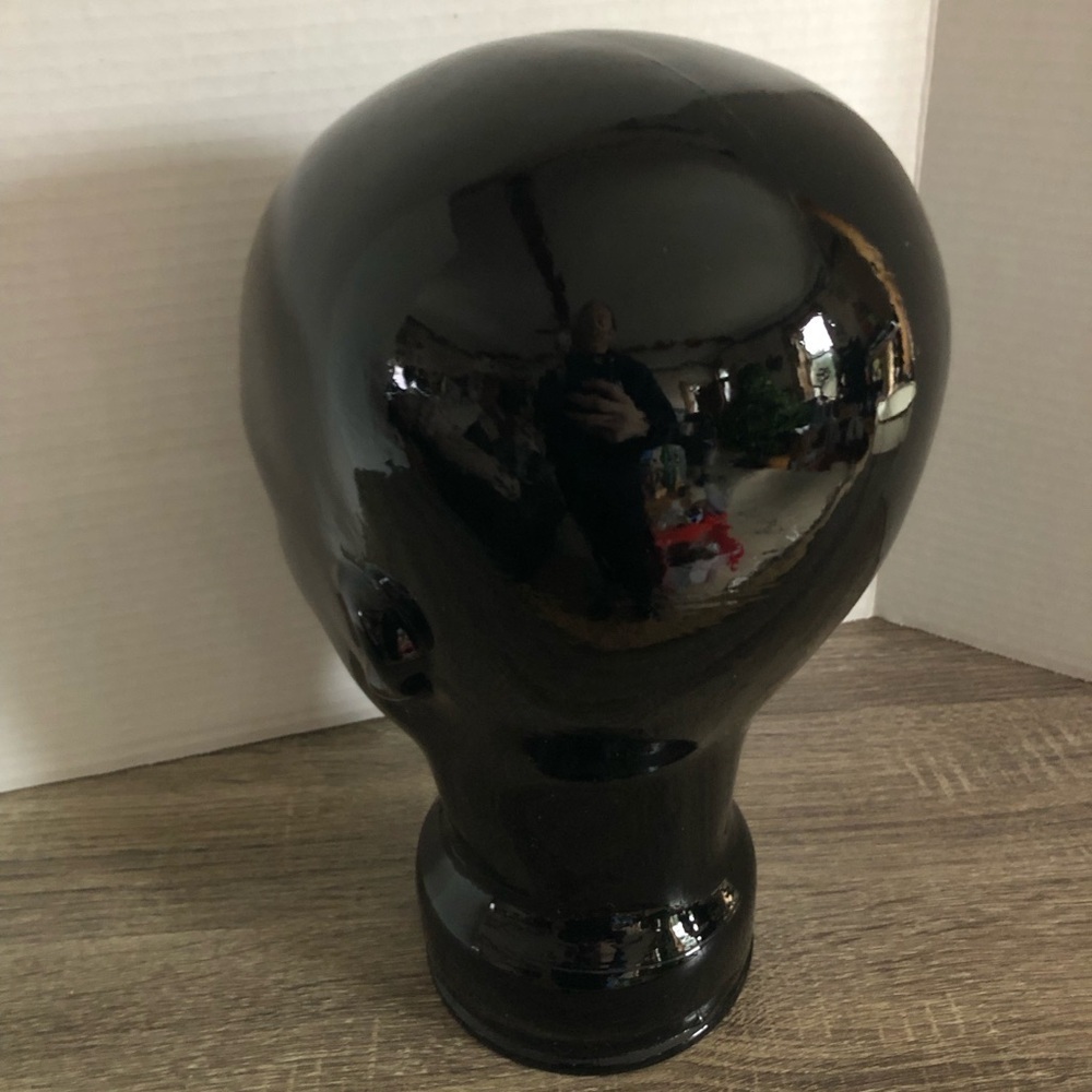 Vtg Black Glass Mannequin Head - Picture 6 of 15